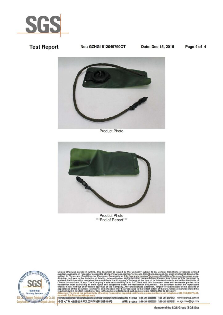 SGS report of water bladder 水囊测试报告 广州华盛 03