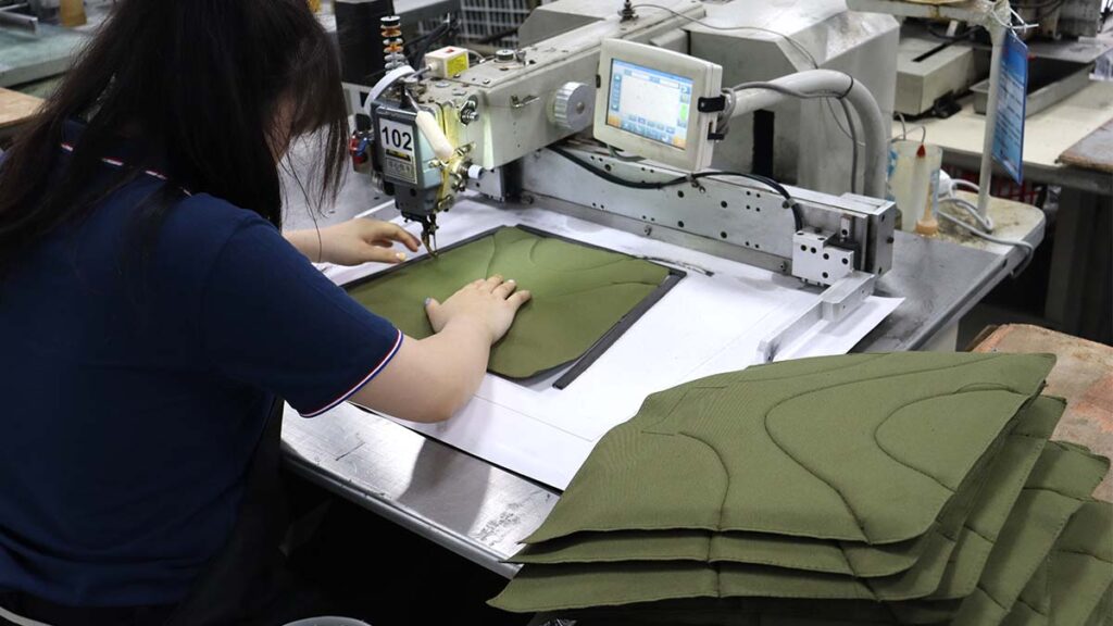 Lean production line for tactical vest manufacturing