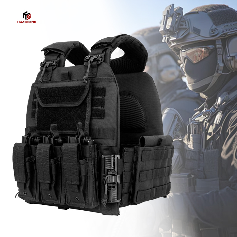 Tactical vest with magazine pouches and MOLLE system, best-selling OEM tactical gear for wholesale buyers